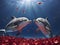 Dolphin Love: A Romantic Underwater Ballet with Valentine Hearts