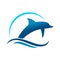 Dolphin Marine Jump Symbol Design