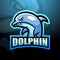 Dolphin mascot esport logo design