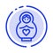Dolphin, Mother, Love, Heart Blue Dotted Line Line Icon