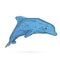 Dolphin polygon vector image 1