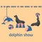 Dolphin show, dolphinarium, sea lion, seal, aqua circus, ocian animal