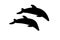 Dolphin Silhouettes o white background.