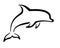 Dolphin - stylized vector sign for logo or pictogram. Dolphin - marine mammal - elegant, stylish icon. Dolphin bottlenose dolphin