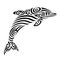 Dolphin tattoo tribal stylised maori koru design