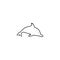 Dolphin thin line icon. Dolphin linear outline icon