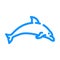 dolphin water mammal animal color icon vector illustration