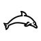 dolphin water mammal animal line icon vector illustration