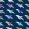 Dolphins on the abstract background.