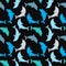 Dolphins seamless background. Dolphin seamless pattern background vector illustration.