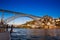 Dom Luis I Bridge a metal arch bridge over the Douro River between the cities of Porto and Vila Nova de Gaia in Portugal