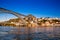 Dom Luis I Bridge a metal arch bridge over the Douro River between the cities of Porto and Vila Nova de Gaia in Portugal