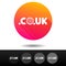 Domain CO UK sign buttons. 5 Icons top-level internet domain symbols