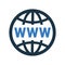 Domain, globe, web, WWW icon. Editable vector graphics