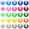 Domain name icons in color glossy buttons