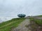 Dombay, Russia - June 09, 2022: hotel is in the form of a flying saucer on the mountain, flying saucer in the mountains, UFO in
