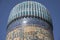 The dome of the ancient Bibi Khanum mosque (1404) close-up. Samarkand