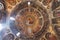 The dome of the baptistery with frescoes of Christ, the saints and angels in Padua