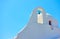 Dome and belfry of greek church in Mykonos