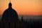 The dome of Brescia Cathedral in backlight at sunset - Brescia -