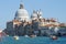 Dome of the Cathedral of Santa Maria della Salute above the Grand Canal. Venice, Italy