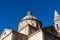 The dome of Chiesa di San Biagio, a small Renaissance church in it Montepulciano against the blue sky, Tuscany, Italy