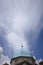 Dome of the Church on the island of Our Lady of the Rock, in the bay of Kotor in the Adriatic, Montenegro