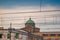 The dome of the Church of the Sacred Heart of Jesus seen from the central railway station of Bologna, Emilia-Romagna, Italy