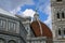 Dome of Filippo Brunelleschi details with baptistery, Florence, Italy