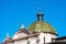 Dome with green and yellow majolica roof tiles - Trento Italy