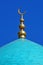 Dome mosque turquoise with golden crescent
