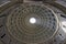 Dome of the Pantheon. Inside view. Ray of sunlight passing thro