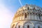 Dome Pisa Baptistery blue sky before sunset