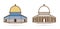 Dome of the rock icon, Israel cartoon graphic
