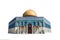 The Dome of the Rock isolated on white background. It is an Islamic shrine located on the Temple Mount in the Old City of Jerusale