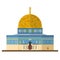 Dome of the Rock, Jerusalem, flat design vector Icon