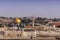 The Dome of the Rock, the Muslim religious shrine, over the roofs of Old Town of Jerusalem, Israel.