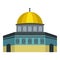 Dome of the Rock on Temple Mount icon, flat style