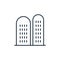 dome shaped building icon vector from skyscraper concept. Thin line illustration of dome shaped building editable stroke. dome