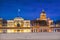 The dome of St. Isaac\\\'s Cathedral and the Admiralteyskaya embankment in St. Petersburg