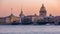 The dome of St Isaac\\\'s Cathedral in Saint Petersburg, Classical view of Neva river with Cathedral in Saint-Petersburg