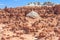 Dome surrounded by Hoodoo Rock pinnacles in Goblin Valley State Park Utah USA