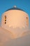 Dome of a traditional Christian church at sunset. Greek churches