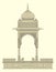 Domed Pavilion India, Company School the Metropolitan Museum vector illustration.