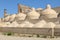 The domes of the ancient Anush Khan bath-health complex. Khiva, Uzbekistan