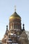 Domes of the ancient Epiphany Church 1888 , winter day. Saint Petersburg