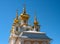 The domes of the church building. Petergof, Russia