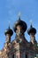 The domes of the Church of the Life-Giving Trinity in Ostankino
