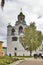 The Domes of the Church of the Resurrection of Christ and Assumption Cathedral. Rostov, Yaroslavl oblast, Russia. Golden Ring of