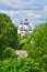 The domes of Dmitry Solunsky\'s church in Ruza city, Moscow region, Russia